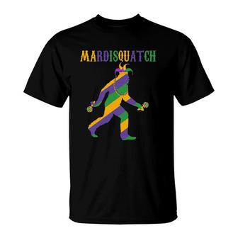 Fun Madi Mardi Gras Bigfoot Sasquatch Mardi Gras Clothes Men T-Shirt | Mazezy