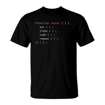 Function Repeat Eat Sleep Code Repeat Funny Programmer T-Shirt | Mazezy UK