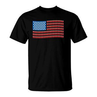 Funny 4Th Of July Beer Pong American Flag T-Shirt | Mazezy CA