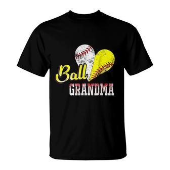 Funny Ball Grandma Baseball Softball T-Shirt | Mazezy
