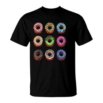 Funny Big Pack Donuts Bakery Tasty And Sweet Dessert Gift T-Shirt | Mazezy