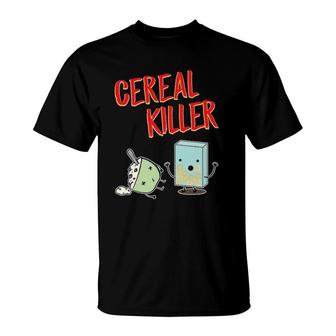 Funny Cereal Killer Food Graphic Tees Novelty Gifts T-Shirt | Mazezy