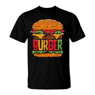 Funny Cheeseburger Hamburger Design Burger T-Shirt | Mazezy