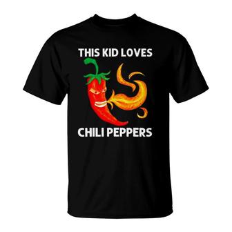 Funny Chili Pepper For Kids Boys Red Spicy Flaming Jalapeno T-Shirt | Mazezy