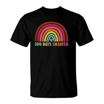 Funny Colorful Happy 100 Days Smarter Student Teacher T-Shirt | Mazezy
