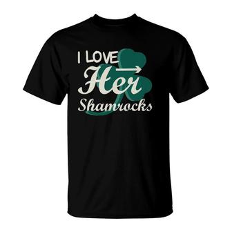 Funny Couples St Patty's Day I Love His Leprechaun Design T-Shirt | Mazezy CA