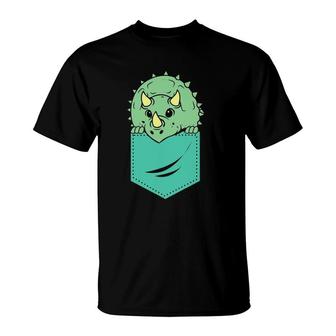 Funny Dinosaur In Your Pocket Triceratops T-Shirt | Mazezy UK