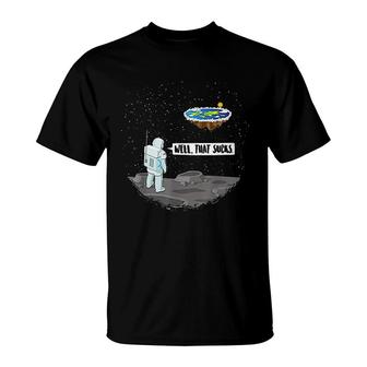 Funny Flat Earth Astronaut T-Shirt | Mazezy