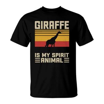 Funny Giraffe Is My Spirit Animal Vintage T-Shirt | Mazezy UK