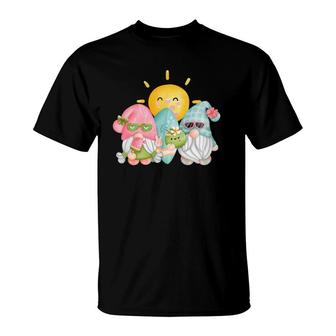 Funny Gnome For Vacation And Hawaiian Summer With Kawaii Sun T-Shirt | Mazezy