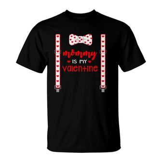 Funny Hearts Bow Tie Costume Mommy Is My Valentine's Day T-Shirt | Mazezy