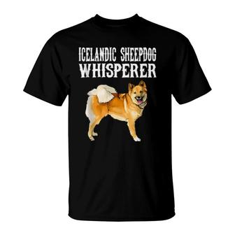 Funny Icelandic Sheepdog Whisperer Dog T-Shirt | Mazezy