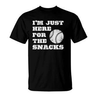 Funny I'm Just Here For The Snacks Baseball Vintage Style T-Shirt | Mazezy
