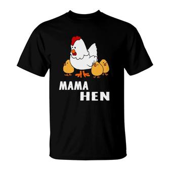 Funny Mother's Day Mama Hen Chicken Fun Gift Mom Farm T-Shirt | Mazezy