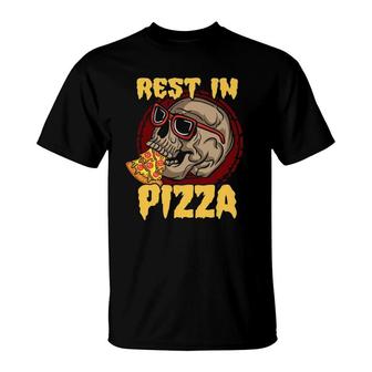 Funny Pizza Gift For Men Women Cool Rest In Pizza Halloween T-Shirt | Mazezy