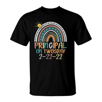 Funny Principal Squad On Twosday February 22Nd 2022 Rainbow T-Shirt | Mazezy