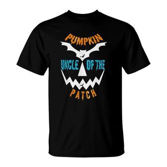 Funny Pumpkin Uncle Of The Patch For Halloween And Family Gift T-Shirt | Mazezy