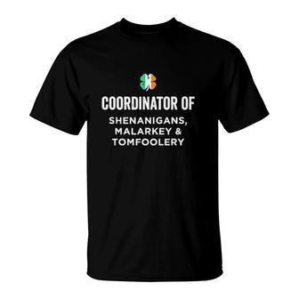 Funny Shenanigans Coordinator Gift Funny St Patrick's Day Gift T-Shirt | Mazezy