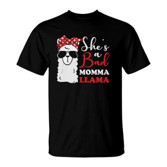 Funny She's A Bad Momma Llama Mother's Day Mama, Mom, Grandma T-Shirt | Mazezy CA