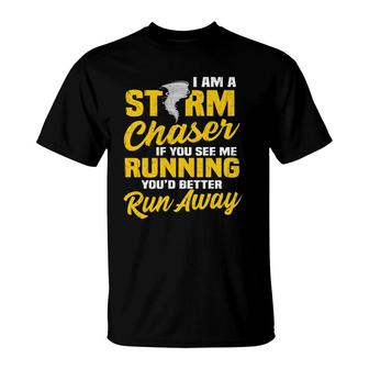 Funny Storm Chaser Weather Meteorologist T-Shirt | Mazezy