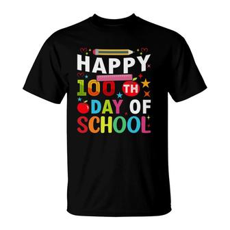 Funny Teacher And Student Happy 100 Days Of School T-Shirt | Mazezy