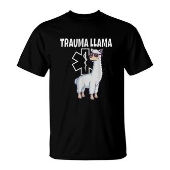 Funny Trauma Llama Emt Medic Ems Gift T-Shirt | Mazezy