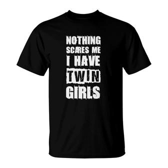 Funny Twin Daughter Mom Of Twins Dad Of Twins T-Shirt | Mazezy