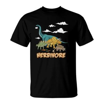 Funny Vegan Herbivore Brontosaurus Dino T-Shirt | Mazezy