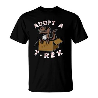 Funnyrex Dinosaur Cute Pet Adoption Dino Lover T-Shirt | Mazezy