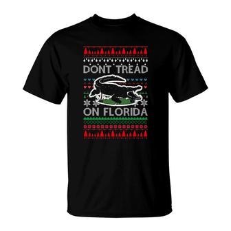 Gadsden Alligator Dont Tread On Florida Ugly Christmas T-shirt - Thegiftio UK