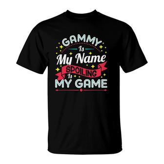 Gammy Is My Name Spoiling Is My Game Mothers Day Gift T-Shirt | Mazezy