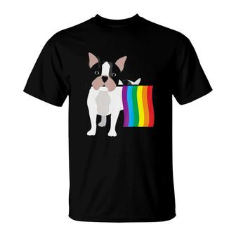 Gay Pride French Bulldog T-Shirt | Mazezy