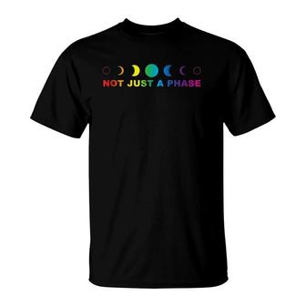 Gay Pride Moon Not Just A Phase Rainbow Lunar Cycle T-Shirt | Mazezy AU