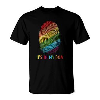 Gay Pride Week Lgbt Rainbow Dna Fingerprint T-Shirt | Mazezy