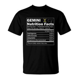 Gemini Nutrition Astrology Zodiac Sign Horoscope T-Shirt | Mazezy