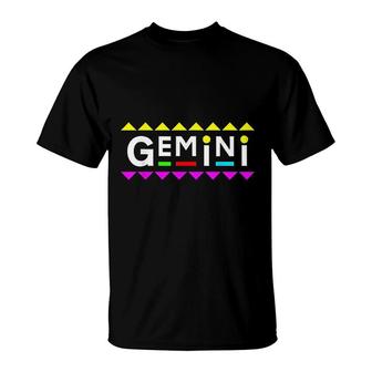 Gemini Zodiac Design 90s Style T-Shirt | Mazezy