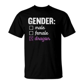 Gender Male Female Dragon Funny Genderfluid Nonbinary Gift T-Shirt | Mazezy