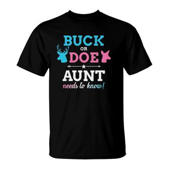Gender Reveal Buck Or Doe Aunt Matching Baby Party T-Shirt | Mazezy CA