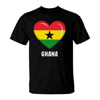 Ghana Flag Ghanaian Flag Heart T-Shirt | Mazezy