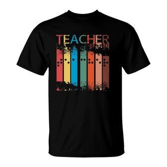 Gifts For Teacher Of The Visually Impaired Tvi Braille T-Shirt | Mazezy