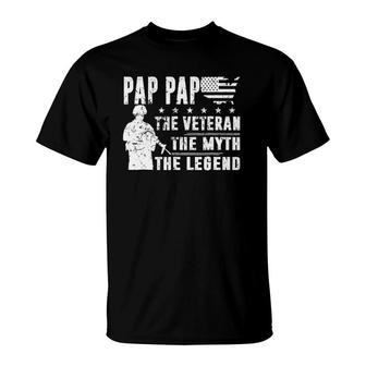 Gifts Veteran Pap Pap The Myth The Legend T-Shirt | Mazezy