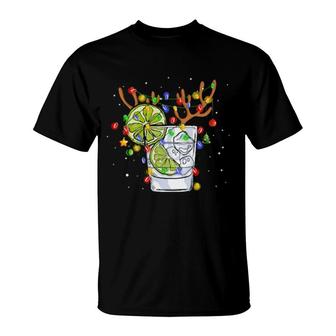 Gin Reindeer Christmas Drinking Matching Family T-Shirt | Mazezy