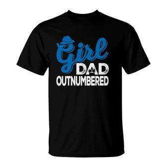 Girl Dad Outnumbered Father's Day Gift From Son Daughter Wife T-Shirt | Mazezy CA