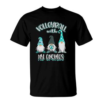 Girls Volleyball Gnomes Great Teenage Player Practice T-Shirt | Mazezy