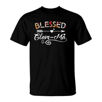 Glam-Ma - Blessed Glam-Ma Flower Mother's Day Gift T-Shirt | Mazezy