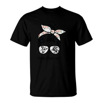 Goat Mama Messy Bun Goat Mom Messy Bun Hair Glasses T-shirt - Thegiftio