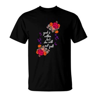 God Is Within Her Biblical Quote Godly Sayings Christian Gift T-Shirt