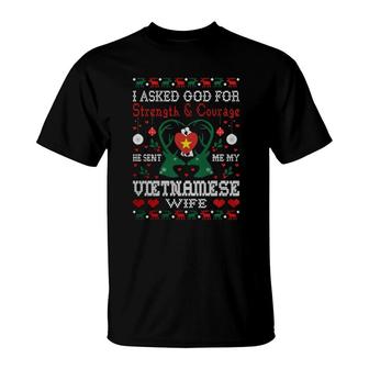 God Sent Vietnamese Wife Christmas Ugly Sweater Sweatshirt T-Shirt - Thegiftio UK