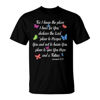 Godly Jeremiah 2911 Christian Bible Verse Butterfly T-shirt - Thegiftio UK