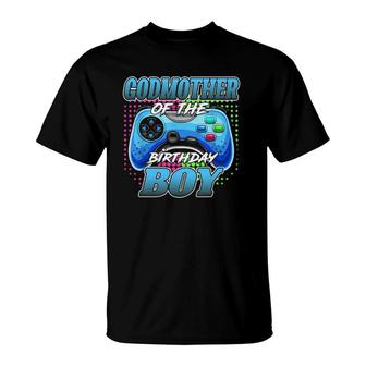 Godmother Of The Birthday Boy Matching Video Gamer Birthday T-Shirt | Mazezy